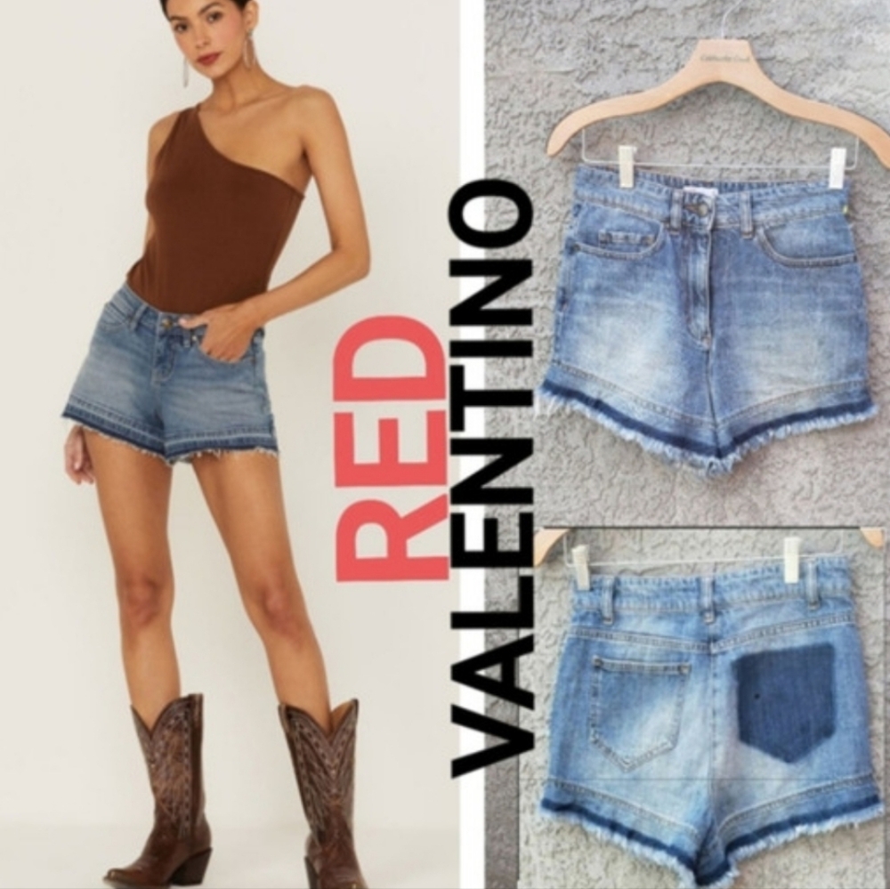 RED Valentino Cut Off Denim Shorts
